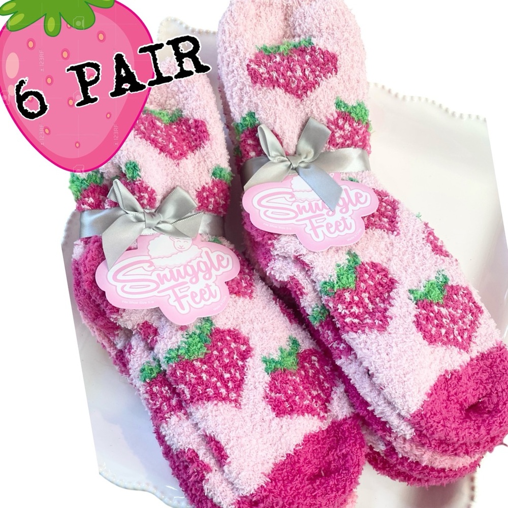 🍓🍓6 Pair Ladies Fuzzy Socks